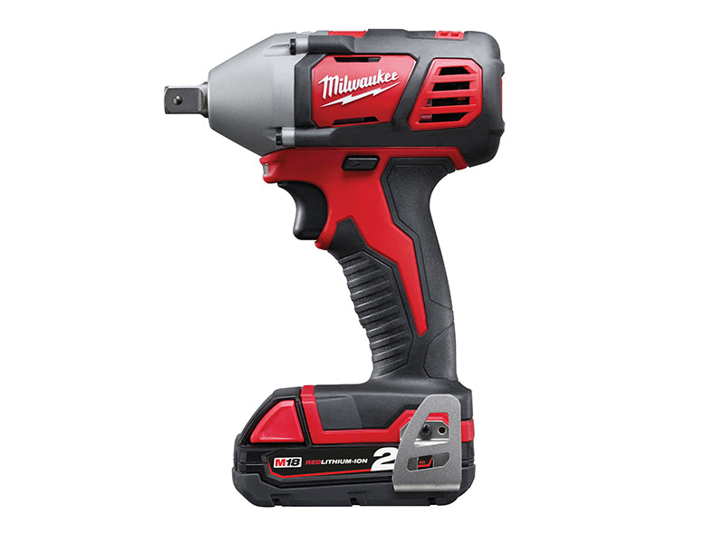 Milwaukee Power Tools M18 BIW12-202C Compact 1/2in Impact Wrench 18V 2 x 2.0Ah Li-ion