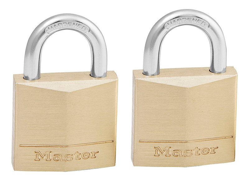 Master Lock Solid Brass 30mm Padlock 4-Pin - Keyed Alike x 2