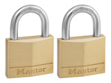 Master Lock Solid Brass 40mm Padlock 4-Pin - Keyed Alike x 2