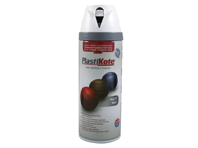 PlastiKote Twist & Spray Matt Pure Brilliant White 400ml – Watson Hire