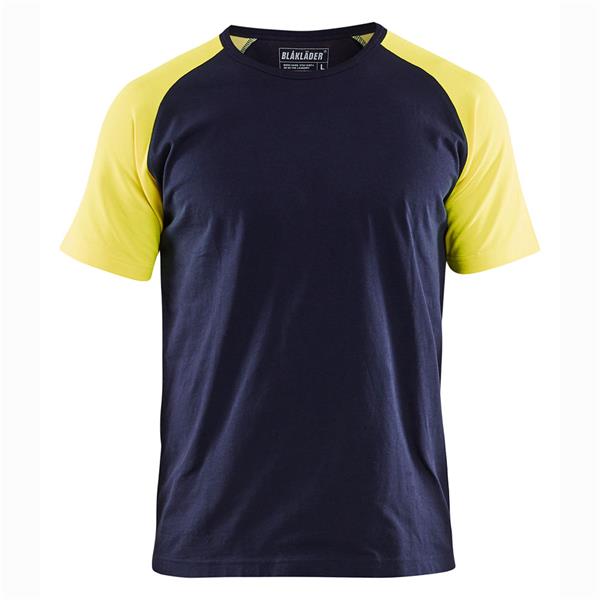 T-SHIRT NAVY BLUE / HI-VIS YELLOW