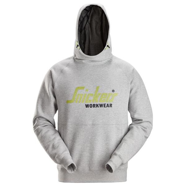 SNICKERS 2845 LOGO HOODIE - GREY - SMALL