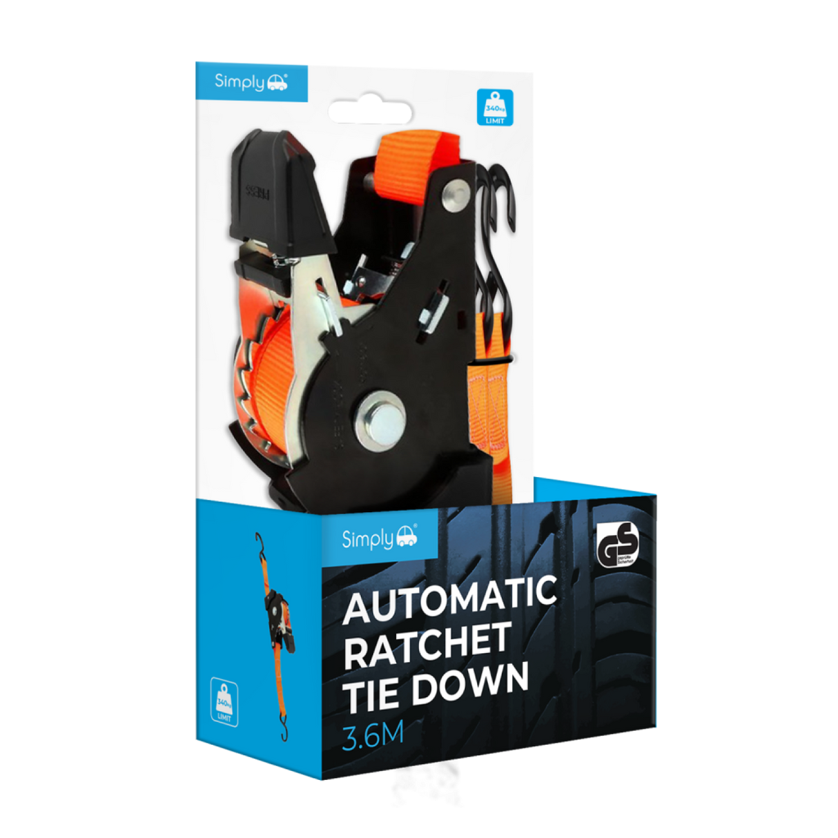 SIMPLY AUTO 3.6M AUTOMATIC RATCHET TIE DOWN