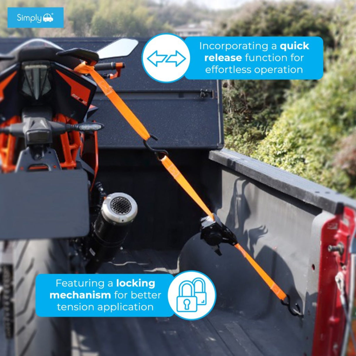 SIMPLY AUTO 3.6M AUTOMATIC RATCHET TIE DOWN