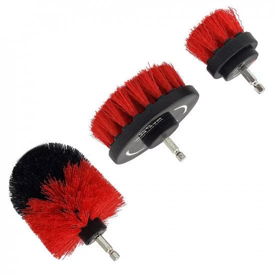 AMTECH 3PC DRILL SCRUBBING / CLEANING BRUSH SET