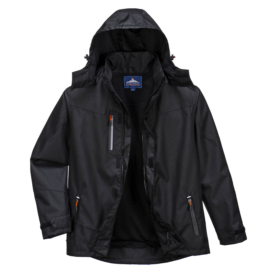 PORTWEST OUTCOACH JACKET BLACK 4XL