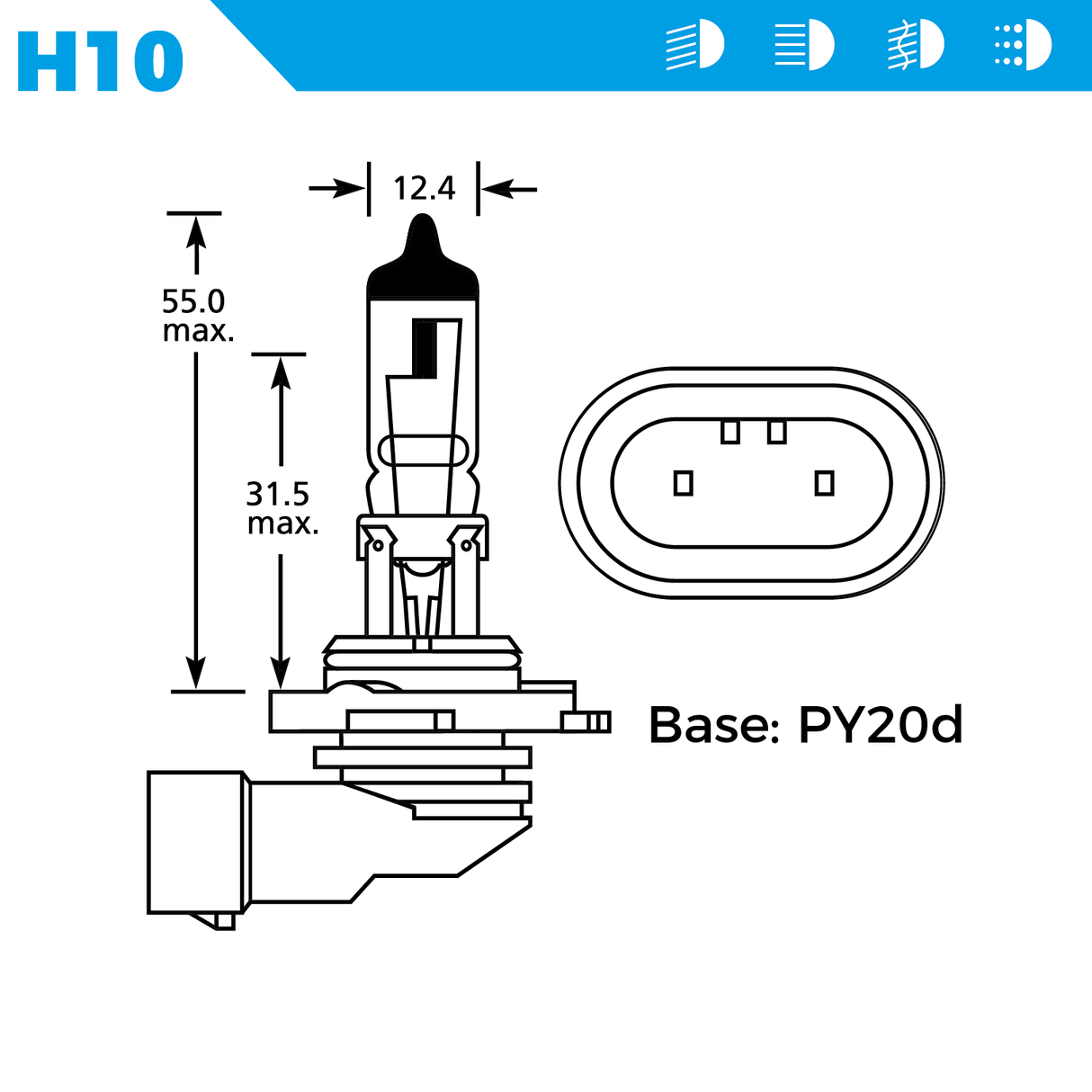 SIMPLY H10 - 12V 42W BLISTER BULB