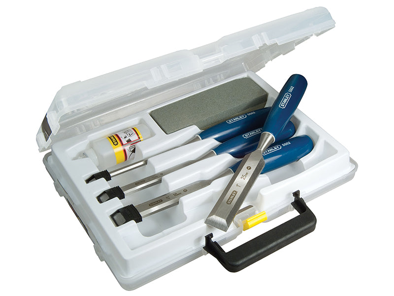 STANLEY® 5002 Bevel Edge Chisel & Oilstone Set, 6 Piece