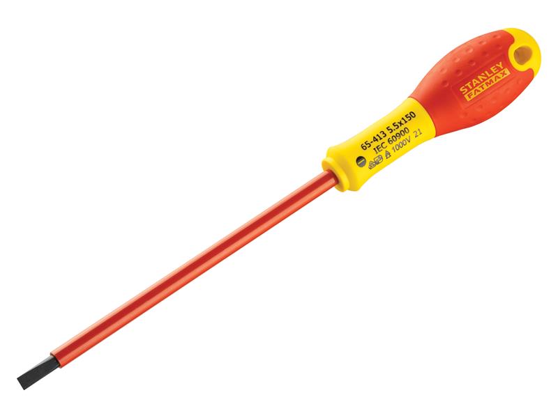 STANLEY® FatMax® VDE Insulated Screwdriver Parallel Tip 5.5 x 150mm