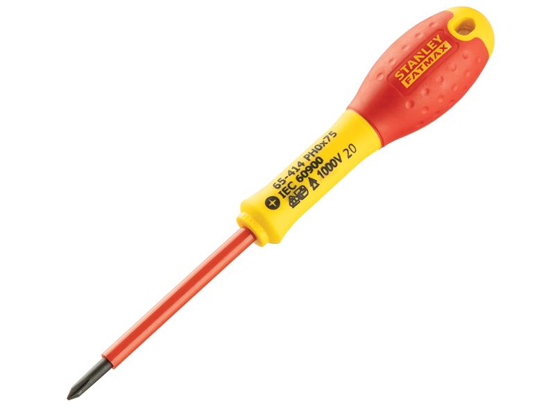 STANLEY® FatMax® VDE Insulated Screwdriver Phillips Tip PH0 x 75mm