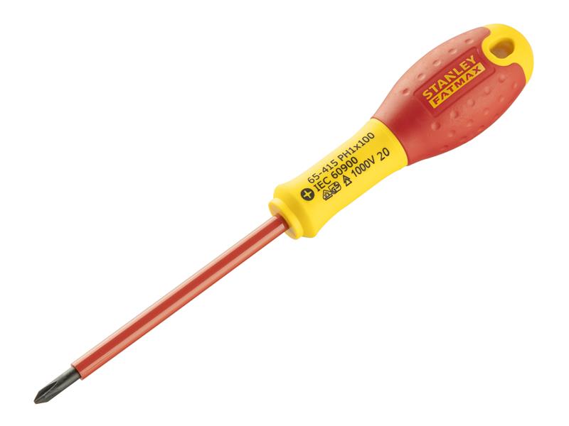 STANLEY® FatMax® VDE Insulated Screwdriver Phillips Tip PH1 x 100mm