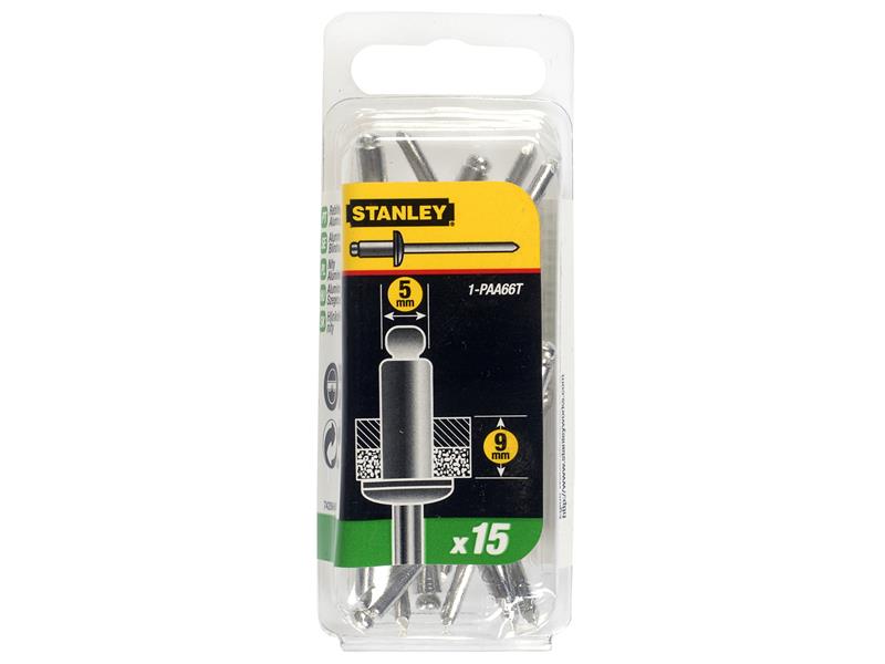 STANLEY® 1-PAA66T Aluminium Rivets Long 5 x 12mm Pack of 15