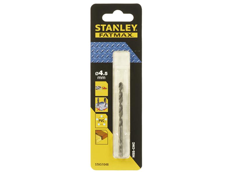STANLEY® FatMax® Precision Metal Drill Bit 4.5mm OL:80mm WL:47mm