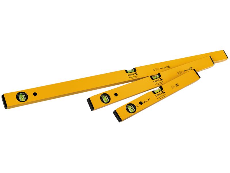 Stabila 70 Single Plumb Box Section Spirit Level Set, 3 Piece