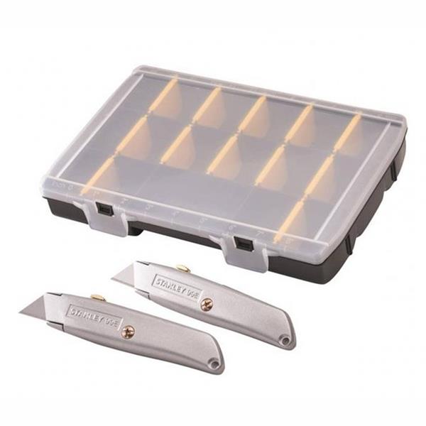 XMS STANLEY® 99E Trimming Knife Twin Pack with 50 Spare Blades in Organiser