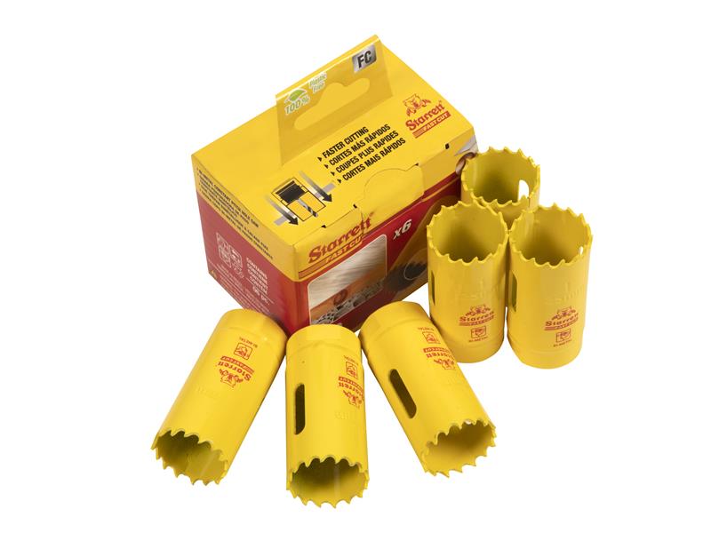 Starrett FCH0100-6 Fast Cut Bi-Metal Holesaw 25mm Bulk Pack of 6