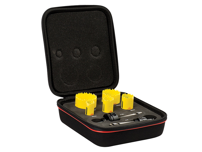 Starrett KDC05021 Deep Cut Bi-Metal Electrician's Holesaw Kit, 7 Piece