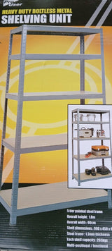 PROUSER 1.8m Heavy Duty Boltless 5 Tier Metal Shelving Unit