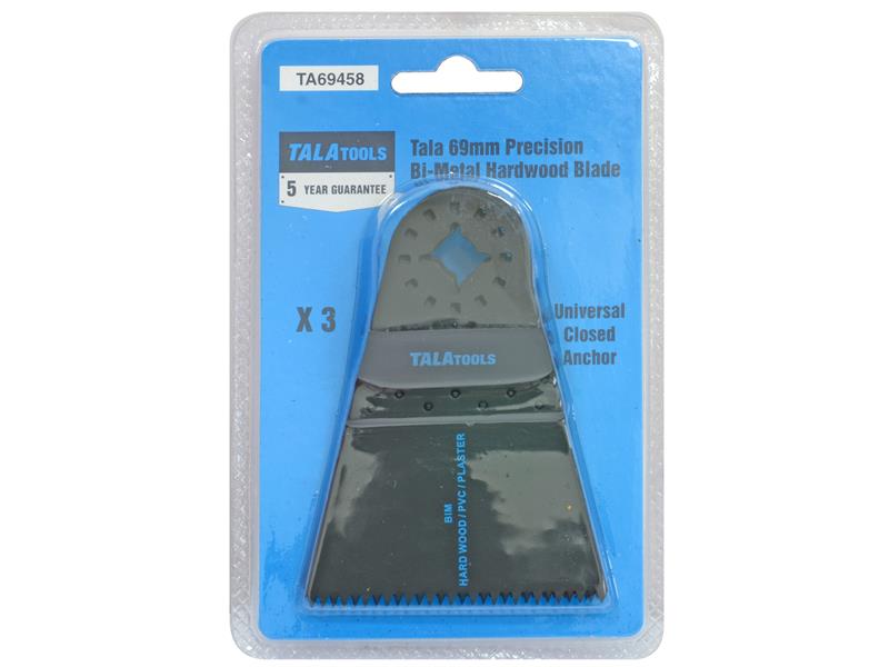 TALAtools Multi-Tool Japanese Bi-Metal Wood Blade 69mm (Pack 3)