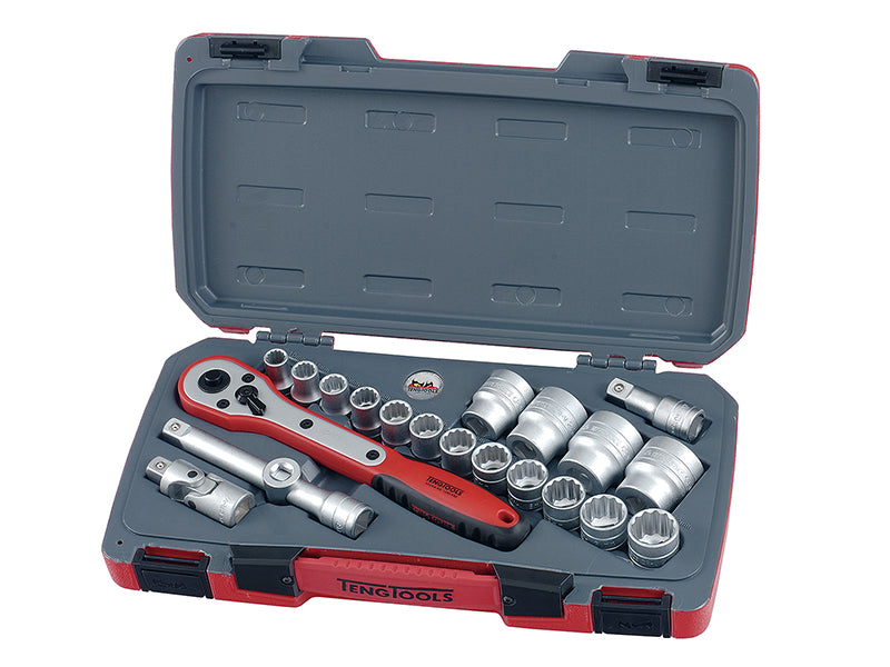 Teng T1221 Socket Set of 21 Metric 1/2in Drive