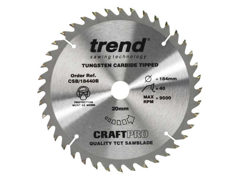 Trend CSB/18440B CraftPro Saw Blade 184 x 20mm x 40T