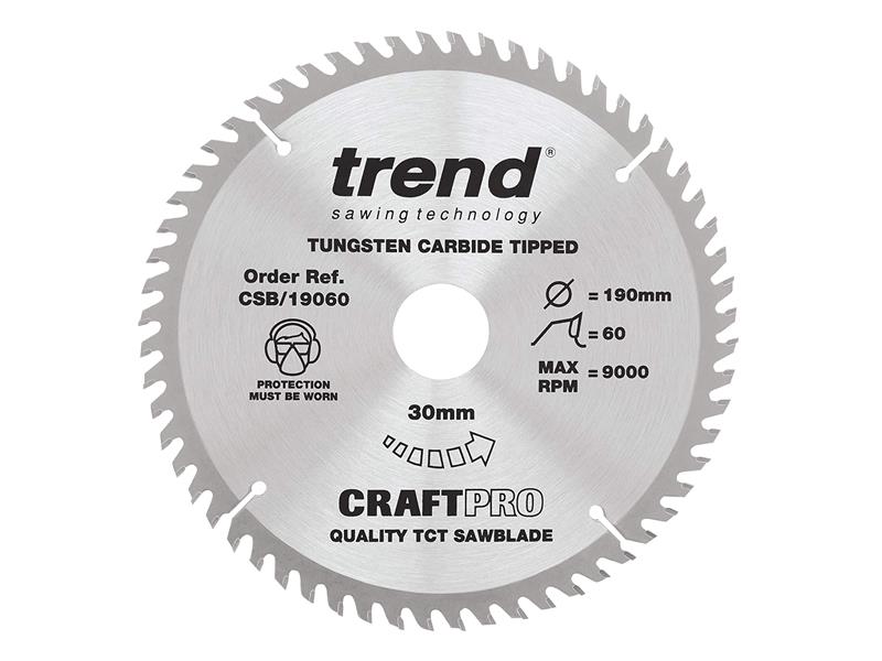 Trend CSB/19060 Craft Pro Saw Blade 190 x 30mm x 60T