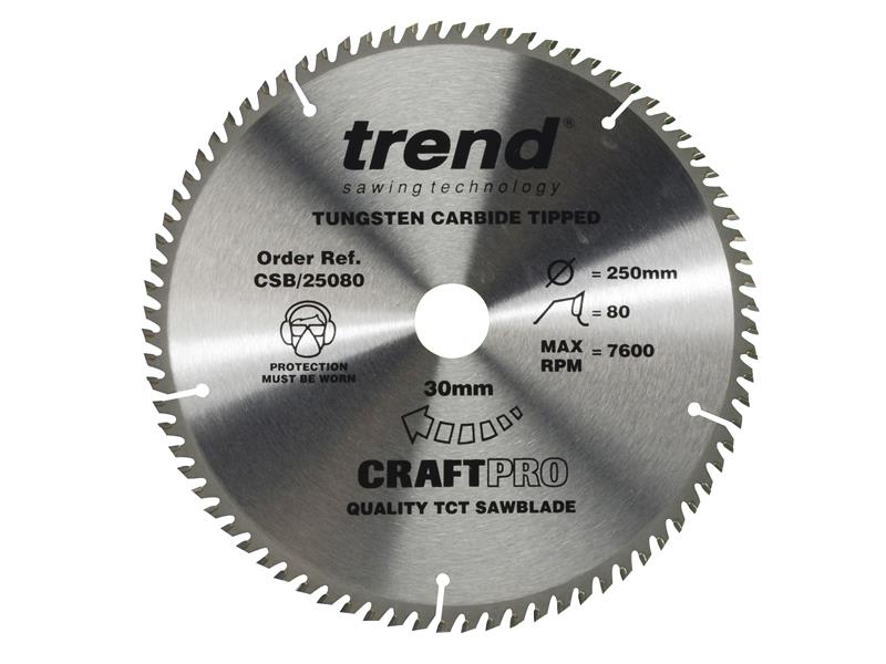 Trend CSB/25080 Craft Pro Saw Blade 250 x 30mm x 80T