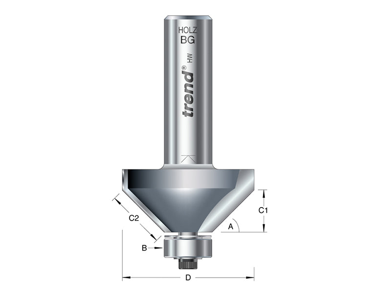 Trend 46/360 x 1/2 TCT Bearing Guided Chamfer 45° 35.1 x 12mm