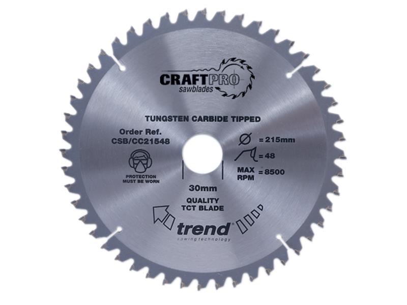 Trend CSB/CC21548 CraftPro Mitre Saw Blade 215 x 30mm x 48T