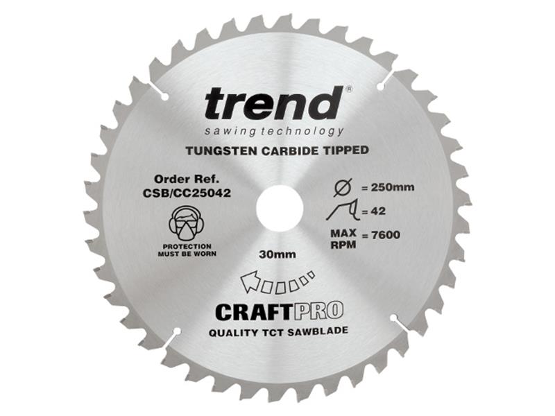 Trend CSB/CC25042 CraftPro Mitre Saw Blade 250 x 30mm x 42T