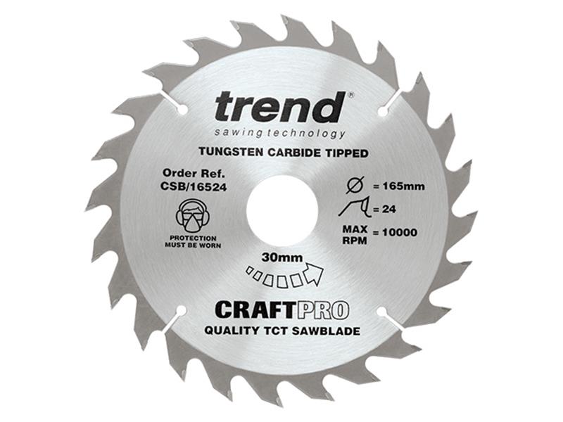 Trend CSB/16524 CraftPro Circular Saw Blade 165 x 30mm x 24T