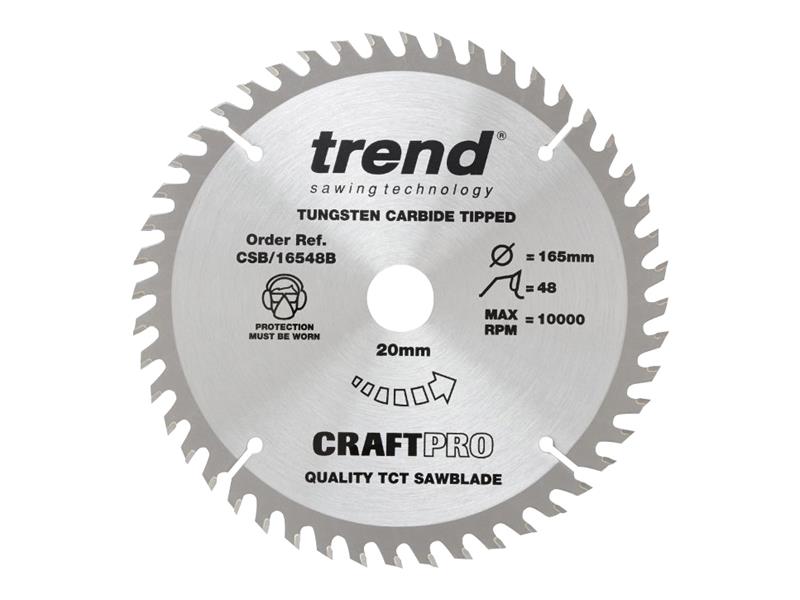 Trend CSB/16548B CraftPro Plunge Saw Blade 165 x 20mm x 48T