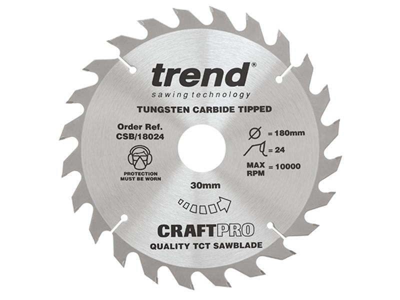 Trend CSB/18024 CraftPro Circular Saw Blade 180 x 30mm x 24T