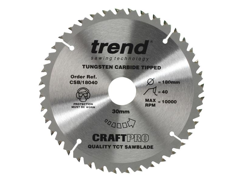 Trend CSB/18040 CraftPro Saw Blade 180 x 30mm x 40T