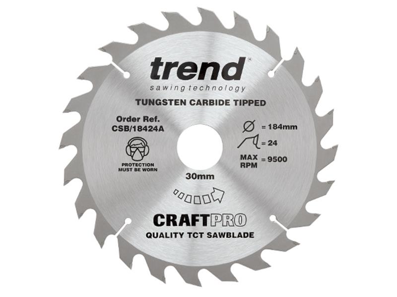 Trend CSB/18424A CraftPro Circular Saw Blade 184 x 30mm x 24T