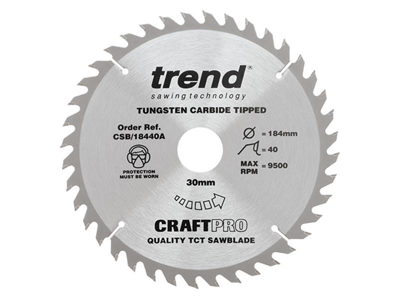 Trend CSB/18440A CraftPro Circular Saw Blade 184 x 30mm x 40T