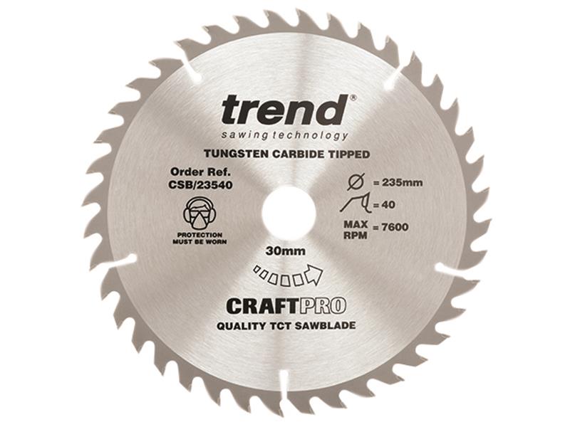 Trend CSB/23540 CraftPro Circular Saw Blade 235 x 30mm x 40T