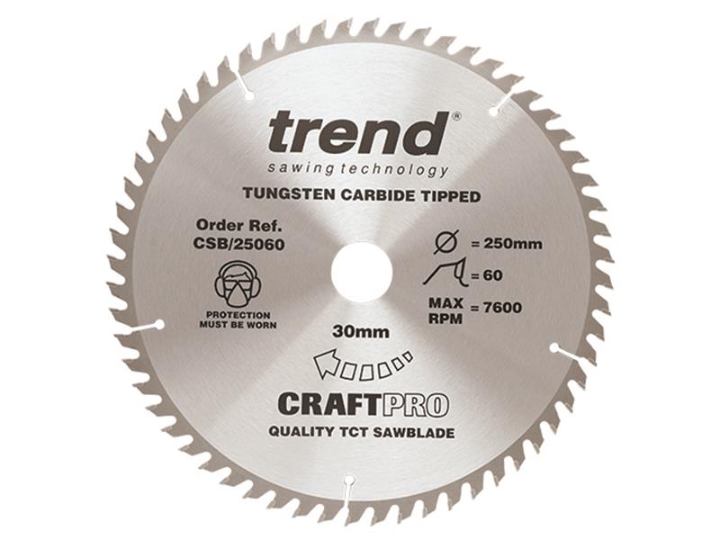 Trend CSB/25060 CraftPro Saw Blade 250 x 30mm x 60T