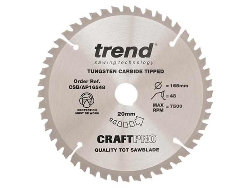 Trend CSB/AP16548 Craft Pro Saw Blade for Aluminium & Plastic 165 x 20mm x 48T