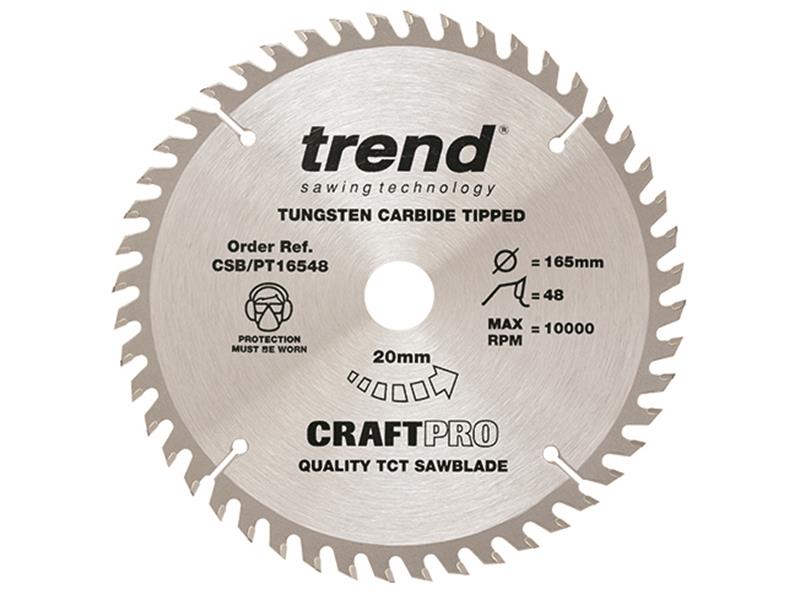 Trend CraftPro Circular Saw Blade, TCP 165 x 20mm x 48T