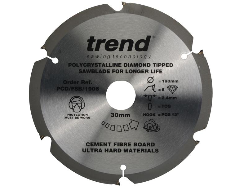 Trend PCD/FSB/1906 Fibreboard Saw Blade 190 x 30mm x 6T