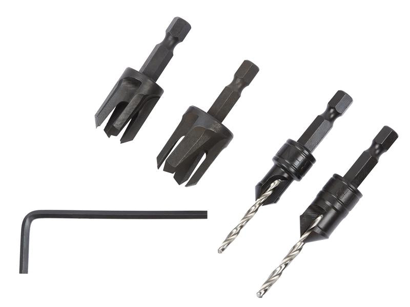 Trend SNAP/PC/A Snappy Countersink & Plug Cutter Set, 4 Piece