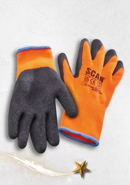 SCAN DIPPED THERMAL LATEX GLOVES (3 PAIRS)