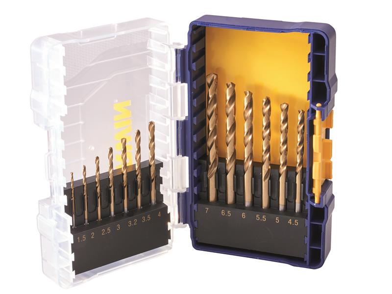 XMS Irwin Tools 13 Piece HSS Pro Titanium Drill Bit Set