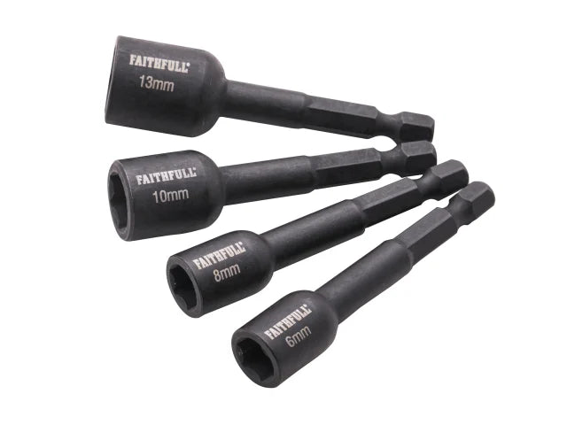 FAITHFULL IMPACT NUT DRIVER SET 4PCS
