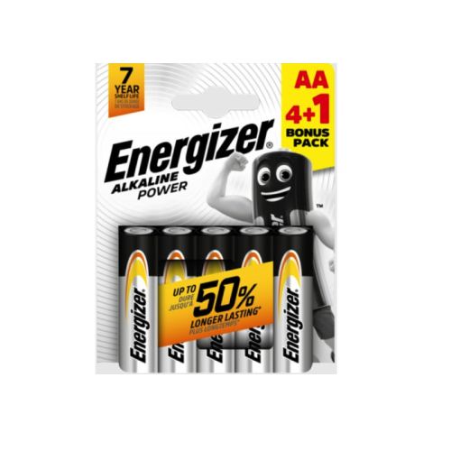 ENERGIZER AA ALKALINE 4 + 1 FREE