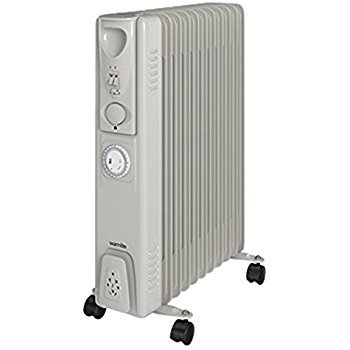 WARMLITE 2KW OIL FILLED RADIATOR WITH TIMER - WHITE