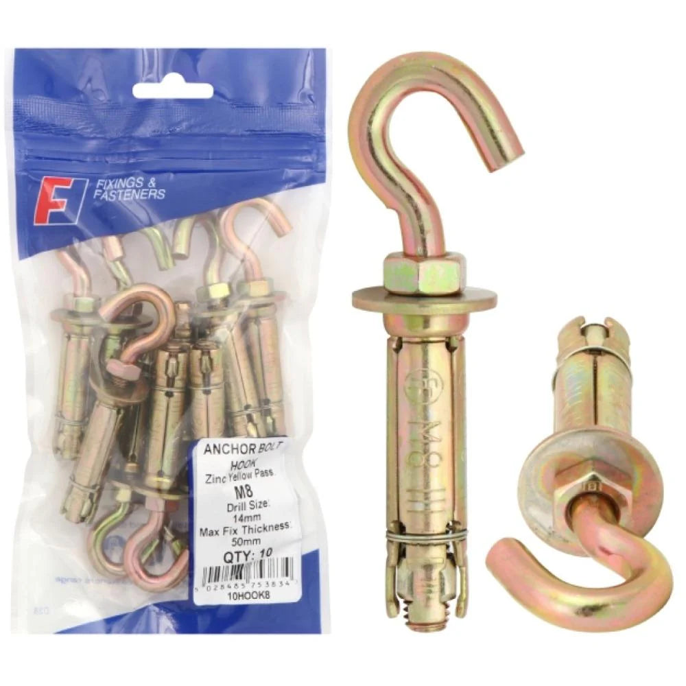 ANCHOR BOLT HOOK M8 BAG 10