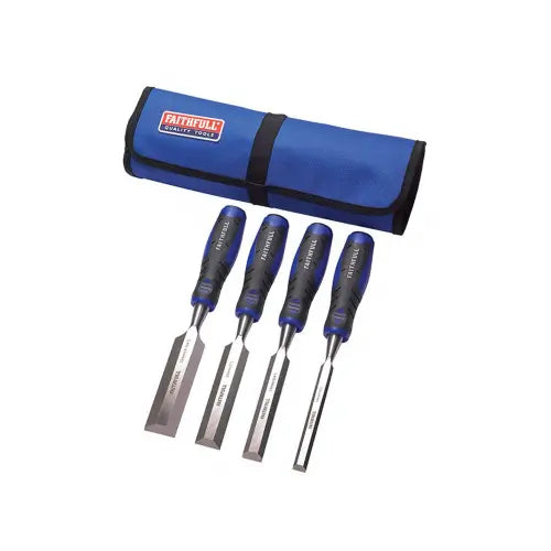 XMS Faithfull 4 Piece Soft Grip Chisel Set in Roll