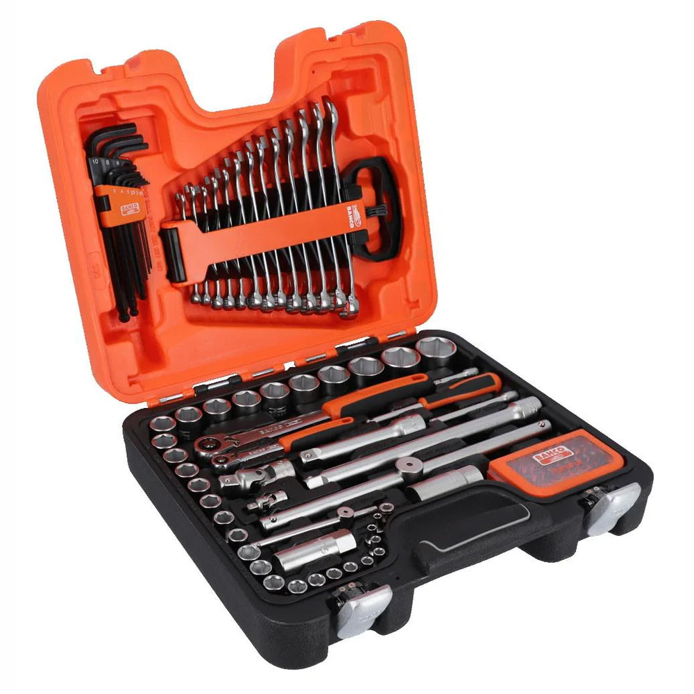 Bahco 95 Piece 1/4in and 1/2in Square Drive Socket and Mechanics Set